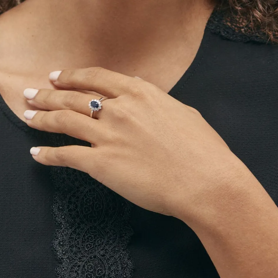 Discount Histoire d'Or Bague Vladimir Or Blanc Saphir Diamants