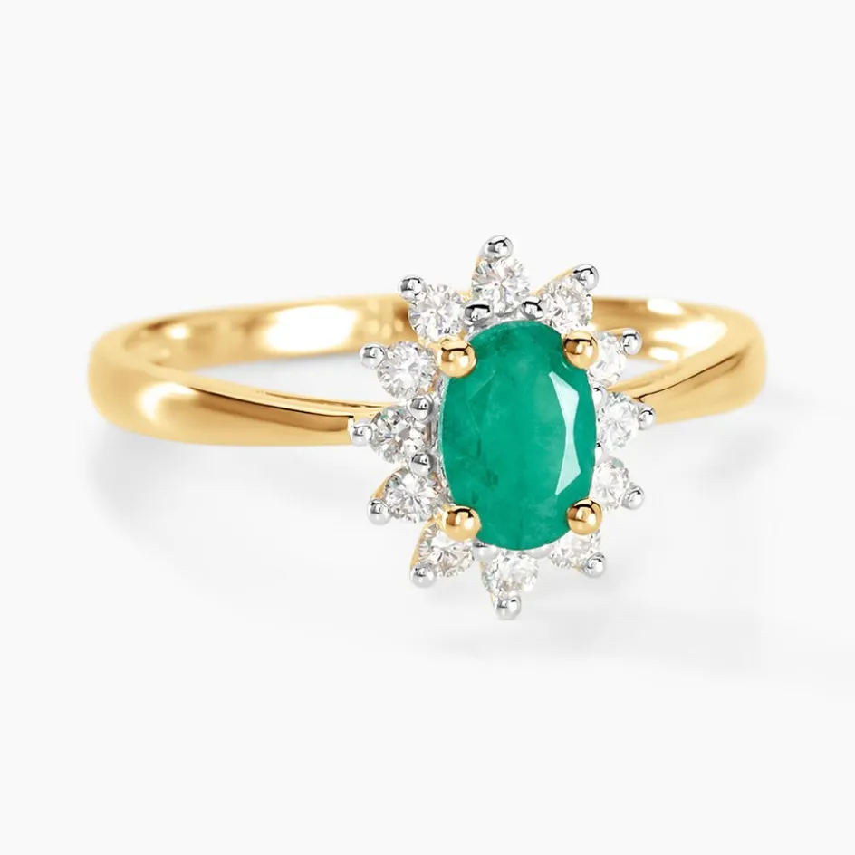 Online Histoire d'Or Bague Vladimir Diamants or jaune emeraude