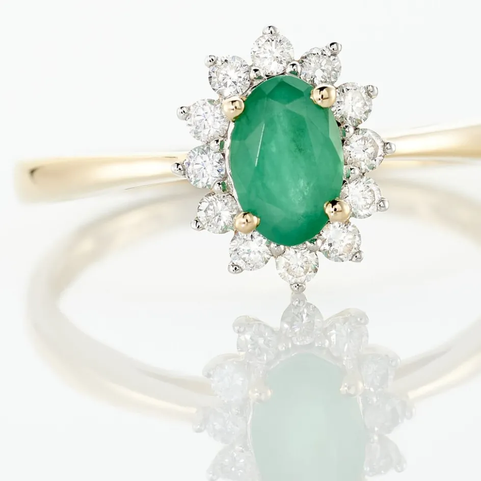 Online Histoire d'Or Bague Vladimir Diamants or jaune emeraude