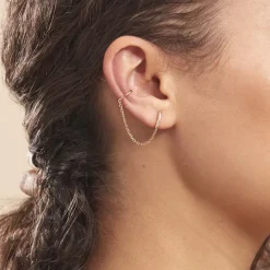 Best Histoire d'Or Bijou D'oreille Plaqué Or Maurizio Oxydes De Zirconium