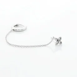 Clearance Histoire d'Or Bijou D'oreille Unitaire Argent Blanc Gosse Oxydes De Zirconium