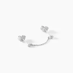 Sale Histoire d'Or Bijou D'oreille Unitaire Argent Blanc Rocca Oxyde De Zirconium