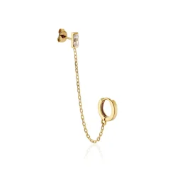 Sale Histoire d'Or Bijou D'oreille Unitaire Plaqué Or Maverick Oxyde De Zirconium