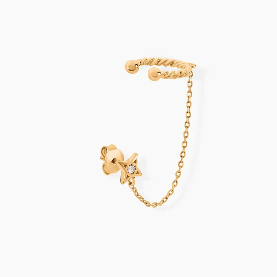 Best Histoire d'Or Bijou D'oreille Unitaire Plaqué Or Sweyn Oxyde De Zirconium