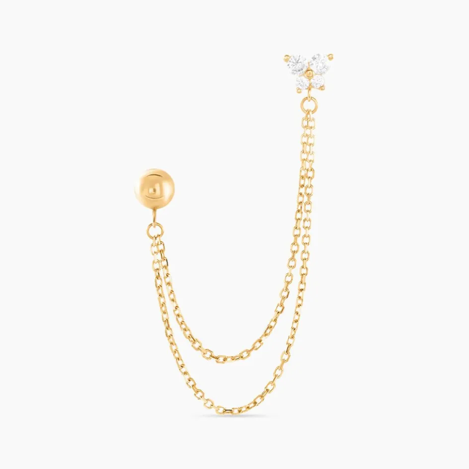 Clearance Histoire d'Or Bijou D'oreille Unitairenat Or Jaune Oxyde De Zirconium