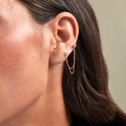 Clearance Histoire d'Or Bijou D'oreille Unitairenat Or Jaune Oxyde De Zirconium