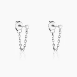 Clearance Histoire d'Or Bijoux D'oreilles Fantaisia Argent Blanc Oxyde De Zirconium