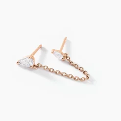 Histoire d'Or Bijoux D'oreilles Navette De Zirconium argent rose oxyde