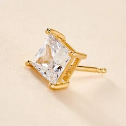 New Histoire d'Or Boucle D'oreille Puce Unitaire Sofiane Zirconium plaqué or jaune oxyde