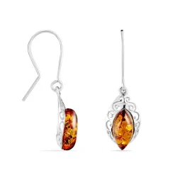 Sale Histoire d'Or Boucles D'oreilles Argent Blanc Enya Ambre