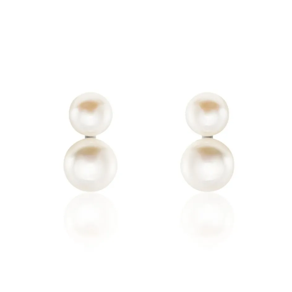 Best Histoire d'Or Boucles D'oreilles Clips Argent Blanc Viano Perles Oxydes