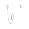 Sale Histoire d'Or Boucles D'oreilles Dépareillées Macha Argent Blanc Oxyde De Zirconium