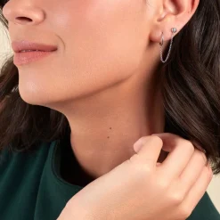 Sale Histoire d'Or Boucles D'oreilles Dépareillées Macha Argent Blanc Oxyde De Zirconium