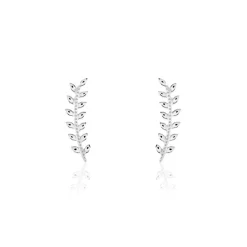 Sale Histoire d'Or Boucles D'oreilles Grimpantes Folia Argent Blanc