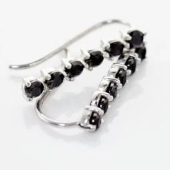 Outlet Histoire d'Or Boucles D'oreilles Grimpantes Gastoun Argent Oxyde