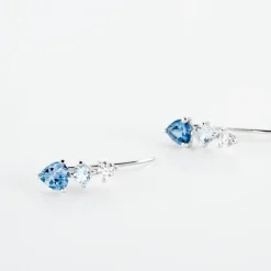 Histoire d'Or Boucles D'oreilles Lauressa Or Blanc Topaze Bleu Oxyde or blanc topaze bleu london