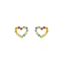 Sale Histoire d'Or Boucles D'oreilles Or Jaune Ernesta C艙ur Oxydes