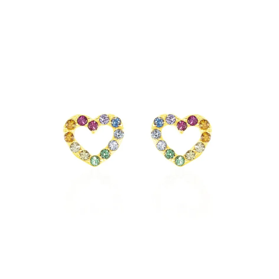 Sale Histoire d'Or Boucles D'oreilles Or Jaune Ernesta C艙ur Oxydes