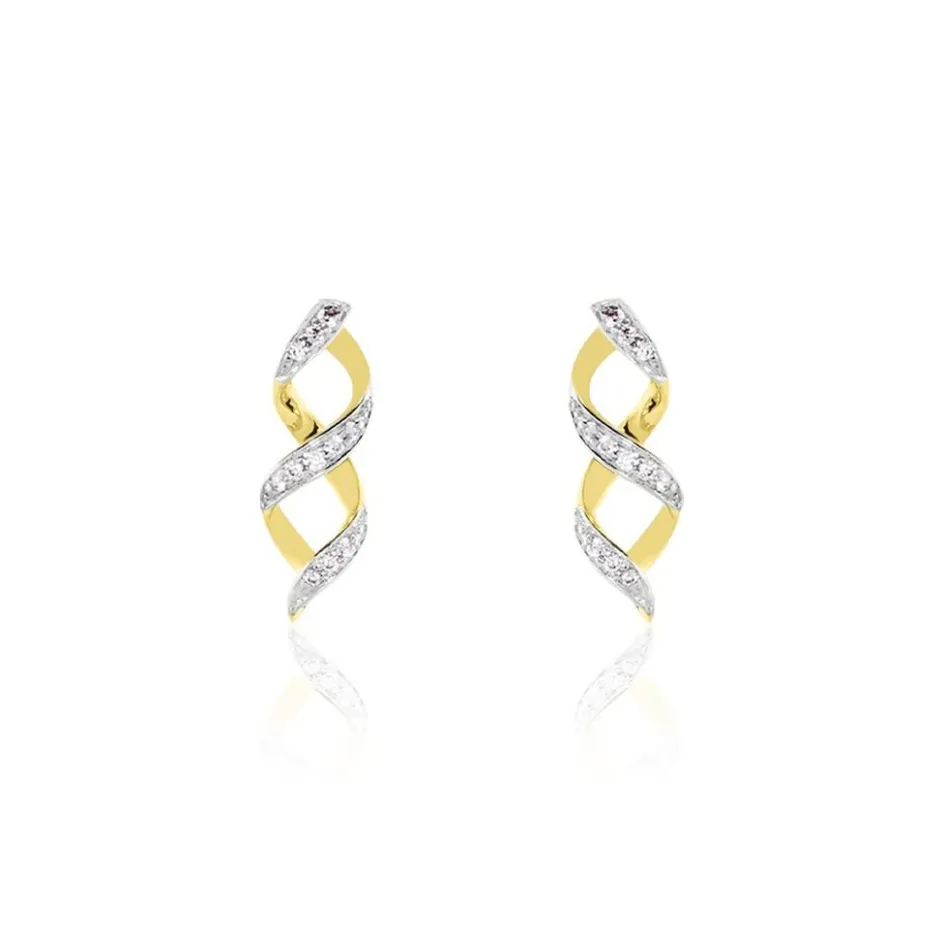 Sale Histoire d'Or Boucles D'oreilles Or Jaune Serj Oxydes De Zirconium