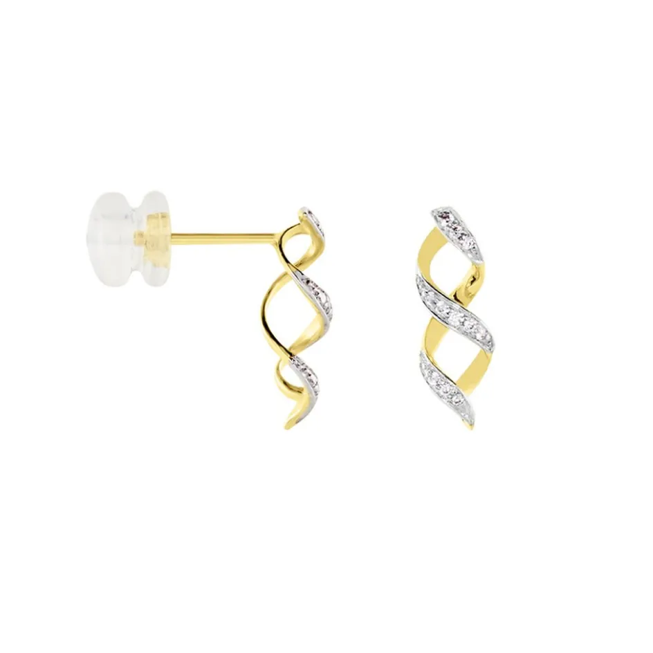 Sale Histoire d'Or Boucles D'oreilles Or Jaune Serj Oxydes De Zirconium