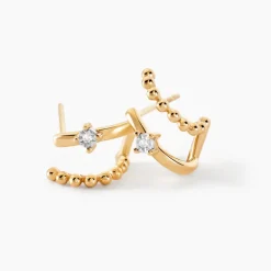 Outlet Histoire d'Or Boucles D'oreilles Pearly Effect Or Jaune Diamant