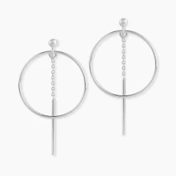 Clearance Histoire d'Or Boucles D'oreilles Pendantes Enissa Argent Blanc