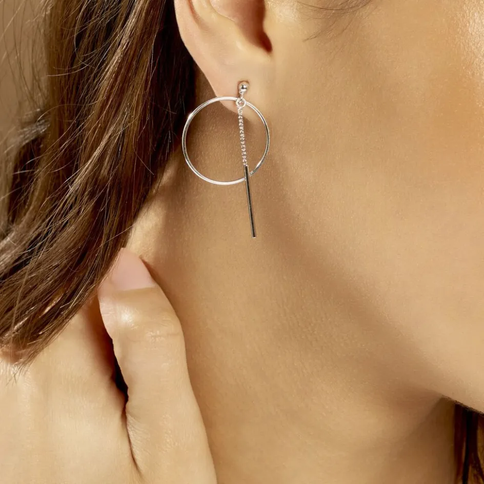 Clearance Histoire d'Or Boucles D'oreilles Pendantes Enissa Argent Blanc