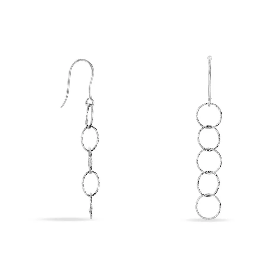 Clearance Histoire d'Or Boucles D'oreilles Pendantes Bulle Argent Blanc
