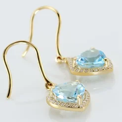 Histoire d'Or Boucles D'oreilles Pendantes Rosaline Or Jaune Topaze Et Oxyde* Boucles D'Oreilles|Boucles D'Oreilles Pendantes