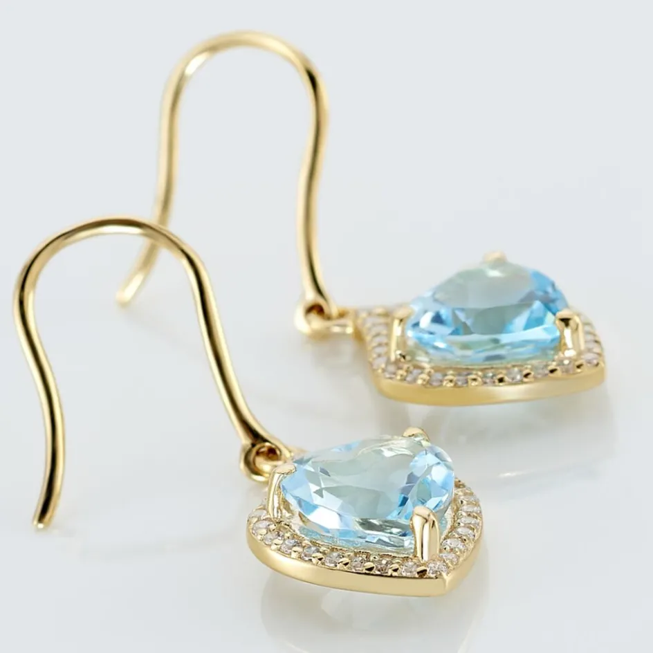 Histoire d'Or Boucles D'oreilles Pendantes Rosaline Or Jaune Topaze Et Oxyde* Boucles D'Oreilles|Boucles D'Oreilles Pendantes