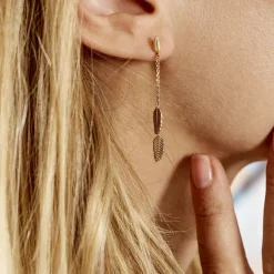 Outlet Histoire d'Or Boucles D'oreilles Pendantes Plaqué Or Jaune Libby