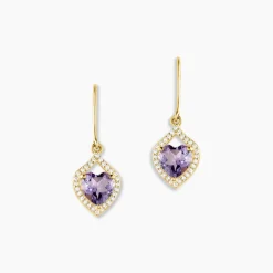 Best Histoire d'Or Boucles D'oreilles Pendantes Rosaline Or Jaune Amethyste Et Oxyde or jaune amethyste violette