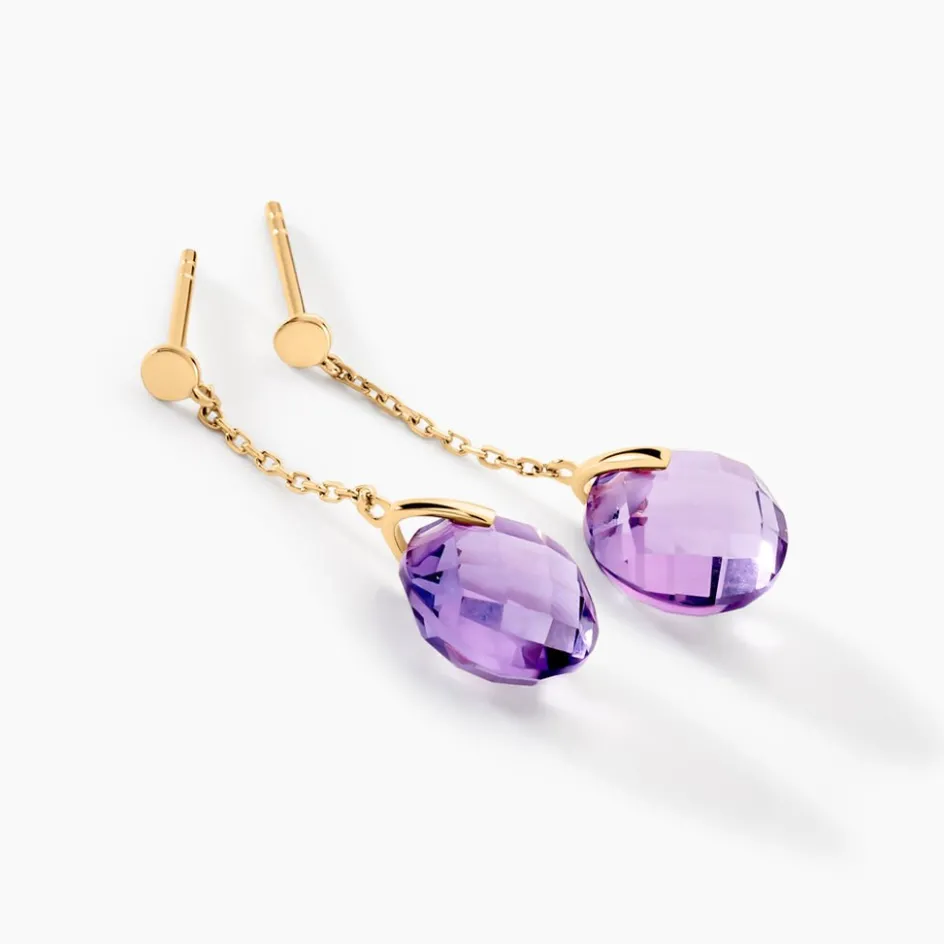 Histoire d'Or Boucles D'oreilles Pendantes Ludmille Or Jaune Amethyste* Boucles D'Oreilles|Boucles D'Oreilles Pendantes