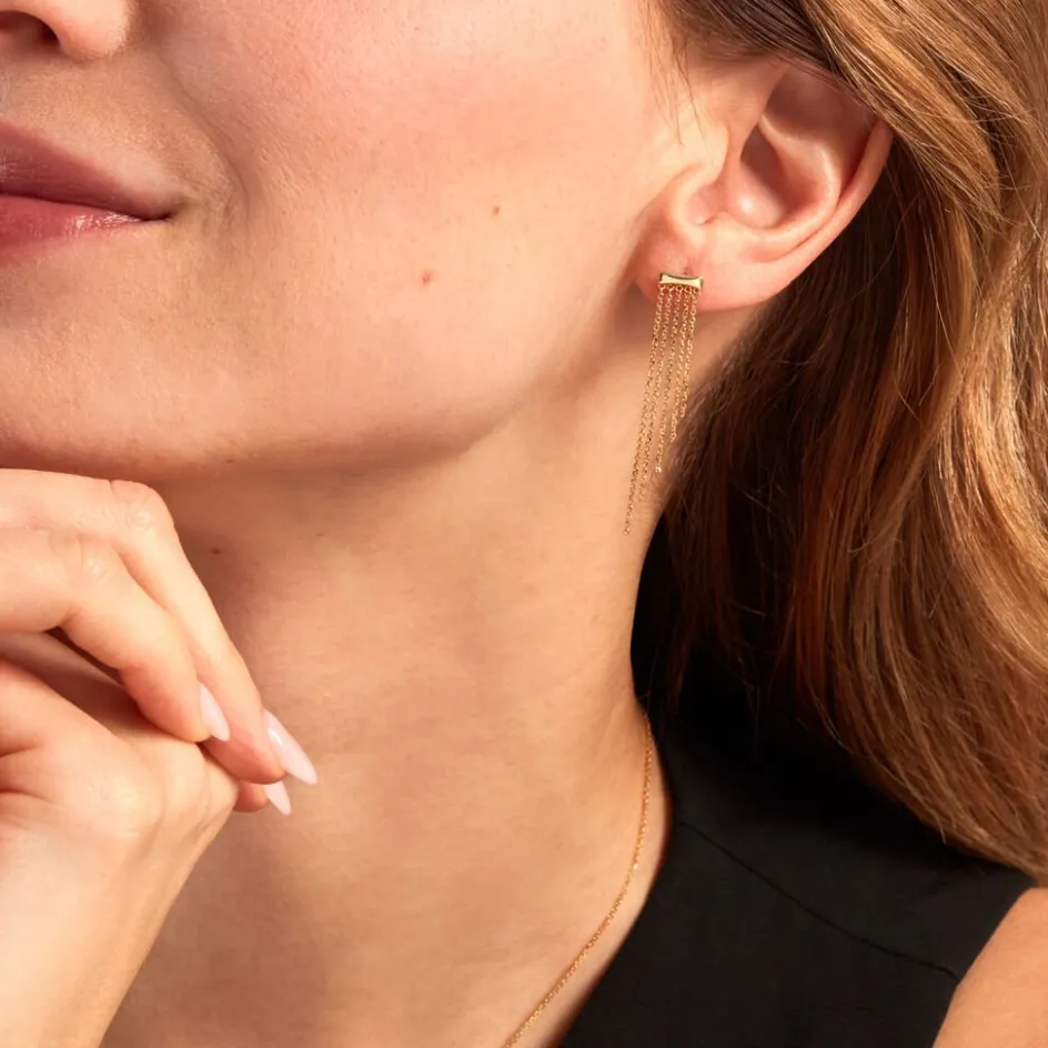 Best Histoire d'Or Boucles D'oreilles Pendantes Brin D'or Or Jaune