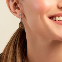 Sale Histoire d'Or Boucles D'oreilles Pendantes Tiwa Argent Blanc Oxyde De Zirconium