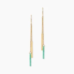 Histoire d'Or Boucles D'oreilles Pendantes Halcyone Or Jaune Aventurine* Boucles D'Oreilles|Boucles D'Oreilles Pendantes