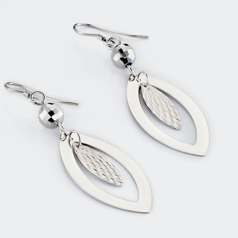 Outlet Histoire d'Or Boucles D'oreilles Pendantes Lucinda Argent Blanc