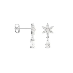 Outlet Histoire d'Or Boucles D'oreilles Pendantes Linas Argent Blanc Oxyde De Zirconium