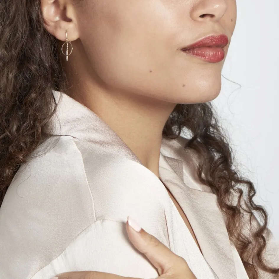 Clearance Histoire d'Or Boucles D'oreilles Pendantes Or Jaune Guda Oxyde De Zirconium