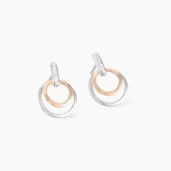 Outlet Histoire d'Or Boucles D'oreilles Pendantes Eloisia Or Bicolore Diamant