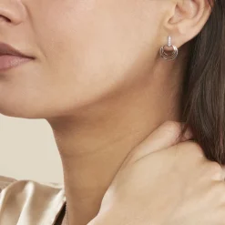 Outlet Histoire d'Or Boucles D'oreilles Pendantes Eloisia Or Bicolore Diamant