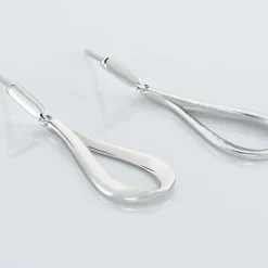 Best Histoire d'Or Boucles D'oreilles Pendantes Sila Argent Blanc