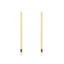 Best Histoire d'Or Boucles D'oreilles Pendantes Chain Or Jaune Améthyste or jaune améthyste violet