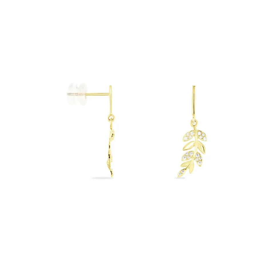 Sale Histoire d'Or Boucles D'oreilles Pendantes Or Jaune Nahia Oxydes De Zirconium