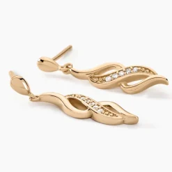 Sale Histoire d'Or Boucles D'oreilles Pendantes Ishaae Plaqué Or Jaune Oxyde De Zirconium