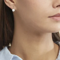 Clearance Histoire d'Or Boucles D'oreilles Pendantes Campanule Or Jaune Perle De Culture