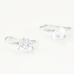 Sale Histoire d'Or Boucles D'oreilles Pendantes Bo Coeur Pm Or Blanc Oxyde De Zirconium