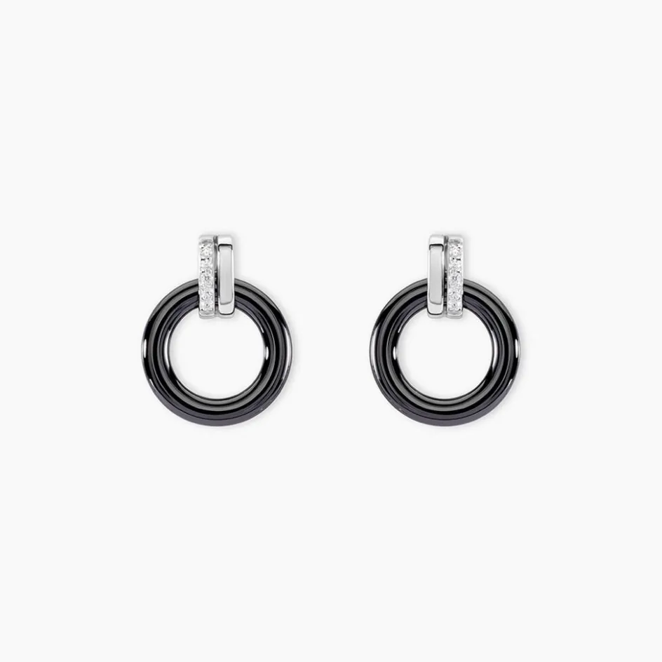 Outlet Histoire d'Or Boucles D'oreilles Pendantes Bertillianne Argent Céramique Et Oxyde