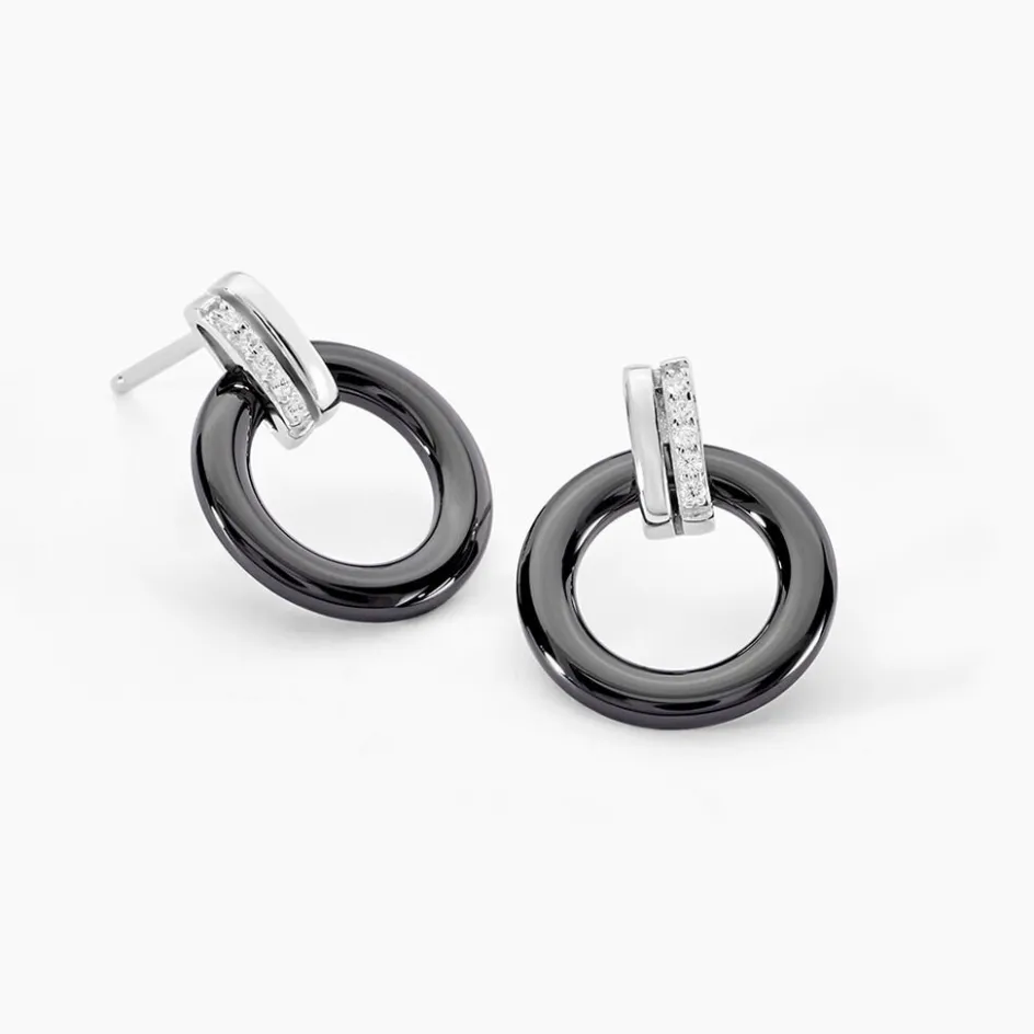 Outlet Histoire d'Or Boucles D'oreilles Pendantes Bertillianne Argent Céramique Et Oxyde