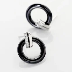 Outlet Histoire d'Or Boucles D'oreilles Pendantes Bertillianne Argent Céramique Et Oxyde